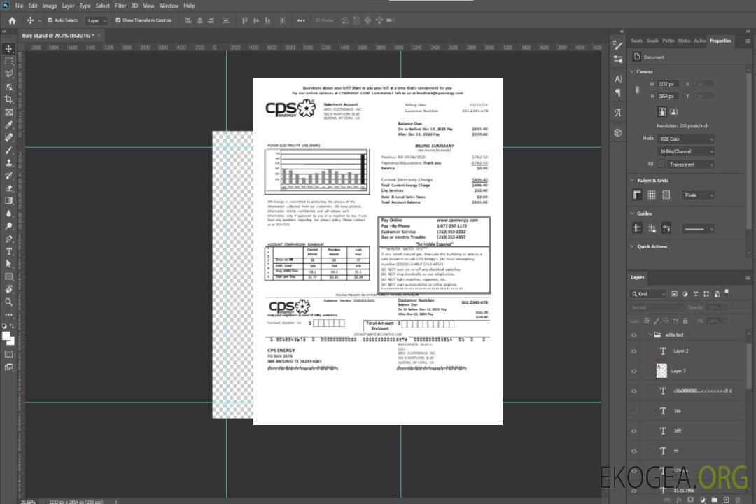 Facture commerciale du service public d'énergie CPS, SCR template Facture commerciale du service public d'énergie CPS, SCR template